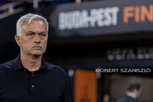 Roma's coach José Mourinho before the UEFA Europa League final at Puskás Aréna on May 31, 2023 in Budapest, Hungary.
