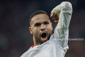Youssef En-Nesyri of Sevilla celebrates the goal during the UEFA Europa League final at Puskás Aréna on May 31, 2023 in Budapest, Hungary.
