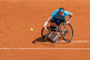 Alfie Hewett serves against Tokito Oda on the final at Roland Garros Grand Slam Tournament - Day 14 on June 10, 2023 in Paris, France.

