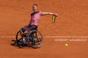 Tokito Oda returns the ball against Alfie Hewett on the final at Roland Garros Grand Slam Tournament - Day 14 on June 10, 2023 in Paris, France.
