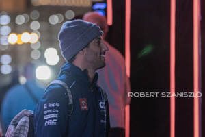 Daniel Ricciardo of Australia and Scuderia AlphaTauri arrives to the paddock before the practice session at Formula 1 Heineken Silver Las Vegas Grand Prix on Nov 16, 2023 in Las Vegas, USA.

