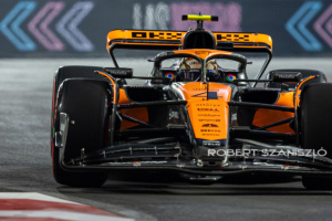Lando Norris of Great Britain and McLaren F1 Team driver goes during the practice session at Formula 1 Heineken Silver Las Vegas Grand Prix on Nov 16, 2023 in Las Vegas, USA.
