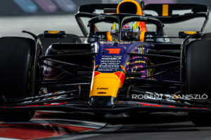 Max Verstappen of Netherland and Oracle Red Bull Racing driver goes during the practice session at Formula 1 Heineken Silver Las Vegas Grand Prix on Nov 16, 2023 in Las Vegas, USA.
