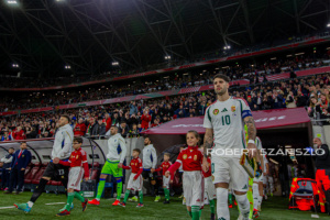Dominik Szoboszlai of Hungary arrives to stadium before the friendly match at Puskás Aréna on March 26, 2024 in Budapest, Hungary.