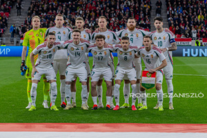 Team Hungary before the friendly match at Puskás Aréna on March 26, 2024 in Budapest, Hungary.